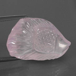 Quartz rose rose naturelle forme fantaisie, 23,80 ct, transparent
