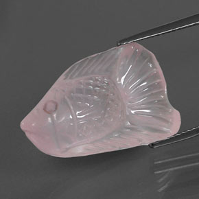 Quartz rose rose naturelle forme fantaisie, 15,69 ct, transparent