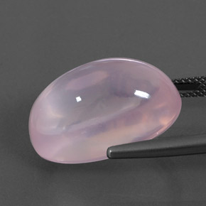 Quartz rose rose naturelle coupe ovale, 20,97 ct, transparent