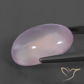 Quartz rose Rose clair naturelle ovale, 18.23 ct, Transparent