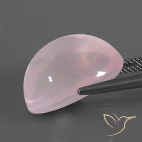 Quartz rose Rose bubblegum naturelle ovale, 19.39 ct, Transparent / Translucide