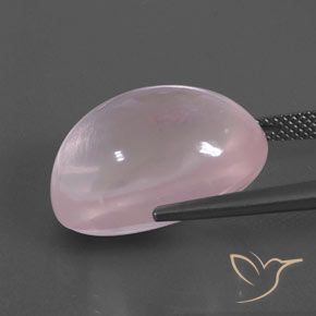 Quartz rose Rose rosé moyen naturelle ovale, 23.01 ct, Transparent / Translucide