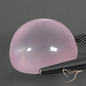 Quartz rose Rose clair naturelle ovale, 24.80 ct, Transparent / Translucide