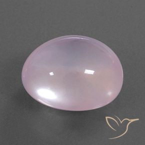 Quartz rose Rose bubblegum naturelle ovale, 19.66 ct, Transparent / Translucide
