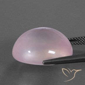 Quartz rose Rose bubblegum naturelle ovale, 19.66 ct, Transparent / Translucide