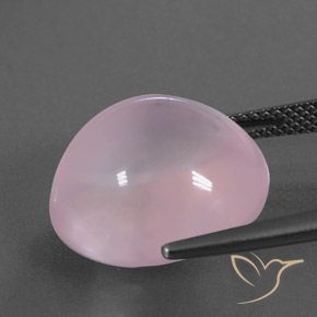 Quartz rose Rose bubblegum naturelle ovale, 15.81 ct, Transparent / Translucide