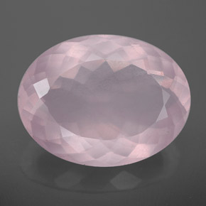 Quartz rose rose naturelle coupe ovale, 12,60 ct, transparent