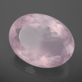 Quartz rose rose naturelle coupe ovale, 12,60 ct, transparent