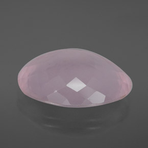 Quartz rose rose naturelle coupe ovale, 12,60 ct, transparent
