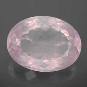 Quartz rose rose naturelle coupe ovale, 13,86 ct, transparent