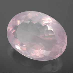 Quartz rose rose naturelle coupe ovale, 13,86 ct, transparent
