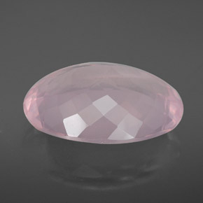 Quartz rose rose naturelle coupe ovale, 13,86 ct, transparent