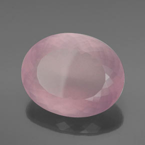 Quartz Rose Rose naturelle Coupe ovale, 39.71 ct, Transparent