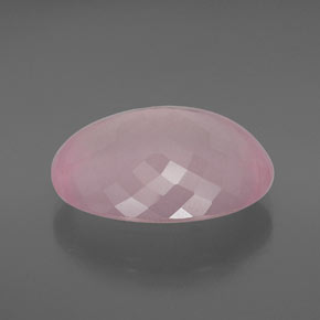 Quartz Rose Rose naturelle Coupe ovale, 39.71 ct, Transparent