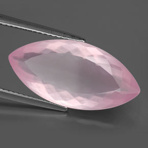 Quartz rose rose naturelle marquise, 8,05 ct, transparent