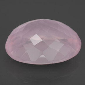 Quartz rose rose naturelle coupe ovale, 12,16 ct, transparent