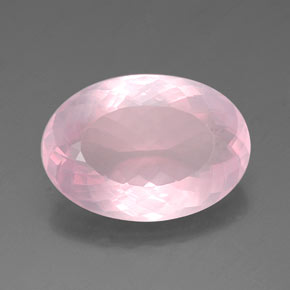Quartz rose rose naturelle coupe ovale, 21,50 ct, transparent