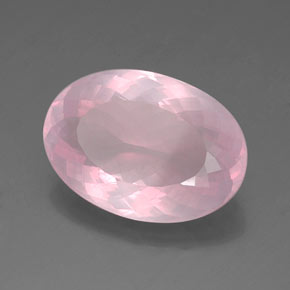 Quartz rose rose naturelle coupe ovale, 21,50 ct, transparent
