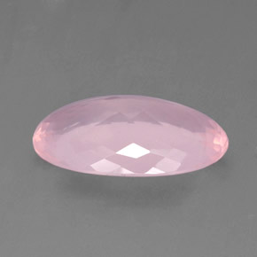 Quartz rose rose naturelle coupe ovale, 20,77 ct, transparent