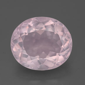 Quartz rose rose naturelle coupe ovale, 5,36 ct, transparent
