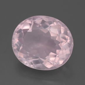 Quartz rose rose naturelle coupe ovale, 5,36 ct, transparent