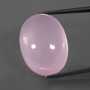 Quartz rose rose naturelle coupe ovale, 31,73 ct, transparent