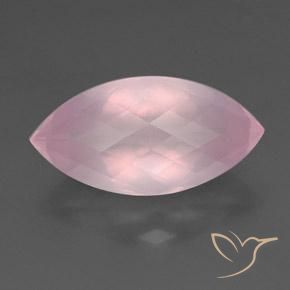 Quartz Rose Rose rosé moyen naturelle Marquise, 23.77 ct, Transparent