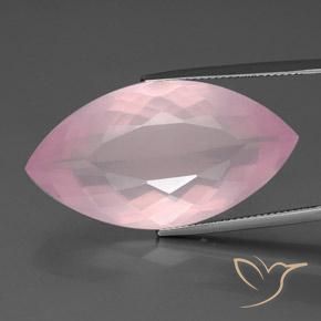 34.50ct Naturel Rose rosé moyen Quartz Rose, Marquise, Transparent