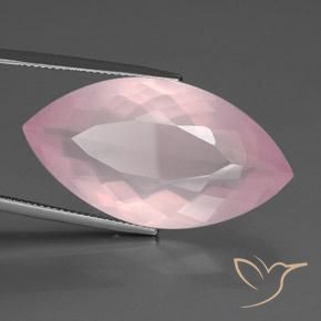 Quartz rose Rose rosé moyen naturelle Marquise, 34.50 ct, Transparent