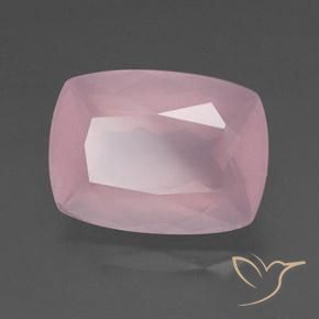 Quartz rose Rose naturelle Coussin, 34.92 ct, Transparent
