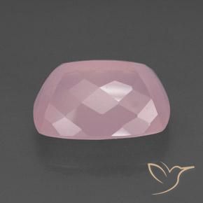 Quartz rose Rose naturelle Coussin, 34.92 ct, Transparent