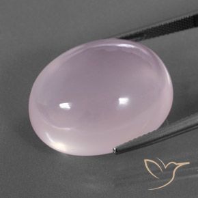 Quartz Rose Rose bubblegum naturelle Coupe ovale, 43.12 ct, Transparent