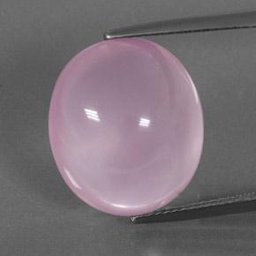 Quartz rose rose naturelle coupe ovale, 16,60 ct, transparent