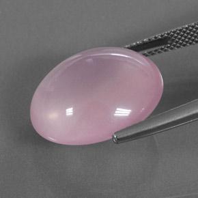 Quartz rose rose naturelle coupe ovale, 16,60 ct, transparent