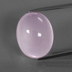 Quartz rose rose naturelle coupe ovale, 20,95 ct, transparent