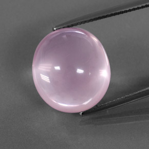 Quartz rose rose naturelle coupe ovale, 21,05 ct, transparent