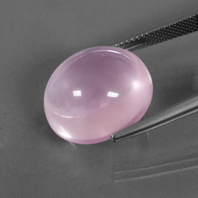 Quartz rose rose naturelle coupe ovale, 21,05 ct, transparent
