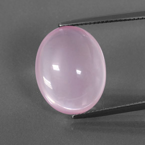 Quartz rose rose naturelle coupe ovale, 13,78 ct, transparent