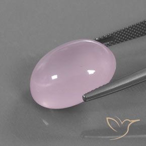 Quartz rose Rose bubblegum naturelle ovale, 16.64 ct, Transparent