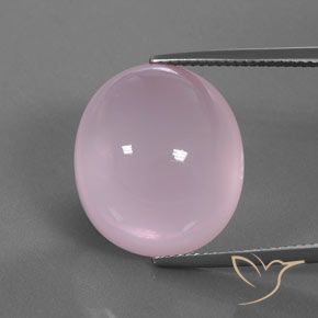 Quartz rose rose naturelle coupe ovale, 23,48 ct, transparent