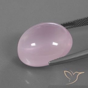 Quartz rose rose naturelle coupe ovale, 23,48 ct, transparent
