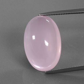 Quartz rose rose naturelle coupe ovale, 15,46 ct, transparent