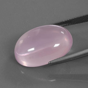 Quartz Rose Rose bubblegum naturelle Coupe ovale, 18.40 ct, Transparent