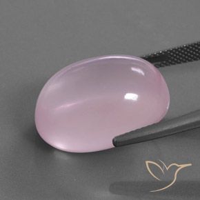 Quartz rose Rose clair naturelle ovale, 24.95 ct, Transparent