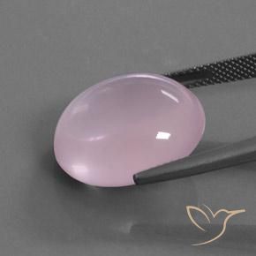 Quartz rose rose naturelle coupe ovale, 18,77 ct, transparent