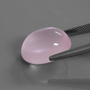 Quartz Rose Rose naturelle Coupe ovale, 15.57 ct, Transparent