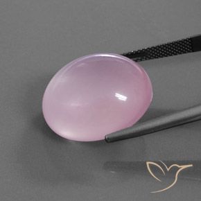 Quartz rose Rose clair naturelle ovale, 27.63 ct, Transparent / Translucide