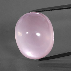 Quartz rose rose naturelle coupe ovale, 32,56 ct, transparent