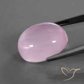 Quartz rose Rose bubblegum naturelle ovale, 17.98 ct, Transparent