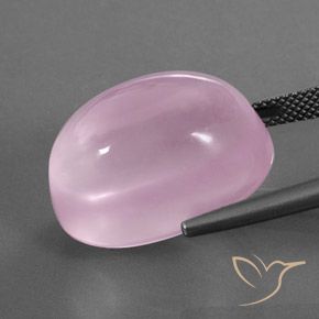Quartz rose rose naturelle coupe ovale, 30,02 ct, transparent